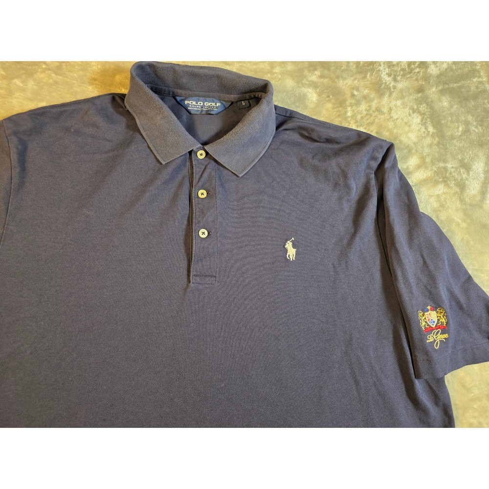 La Gorce Country Club Polo Golf Ralph Lauren Polo Shirt Mens Large Navy Blue